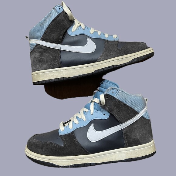 Nike Dunk High Dunk High Navy 317982-050 Suede Leather Sneaker Men's Size 9.5 - Picture 1 of 8